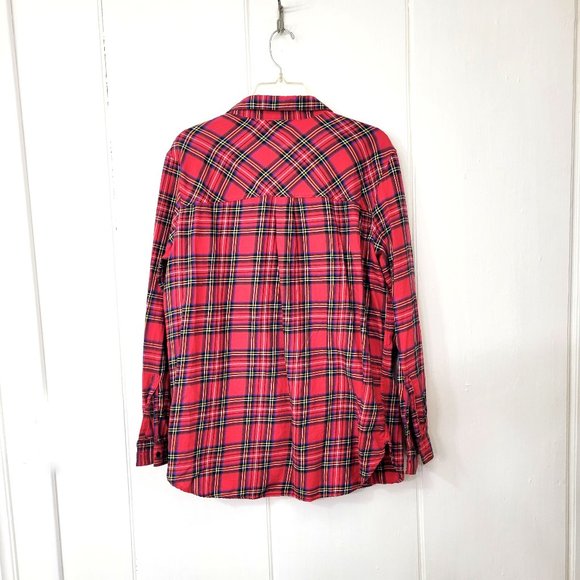 H & M Divided Red Plaid Flannel Shirt - Picture 5 of 5